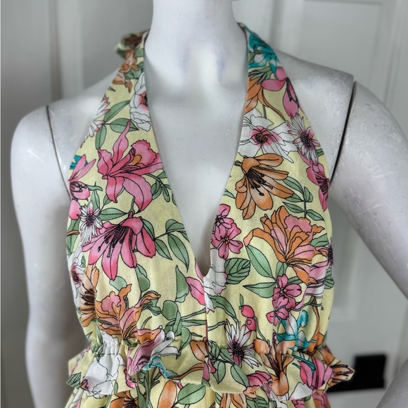 Charles Henry Floral Halter Linen Blend Midi Dress Size XS. A21 - Picture 8 of 16
